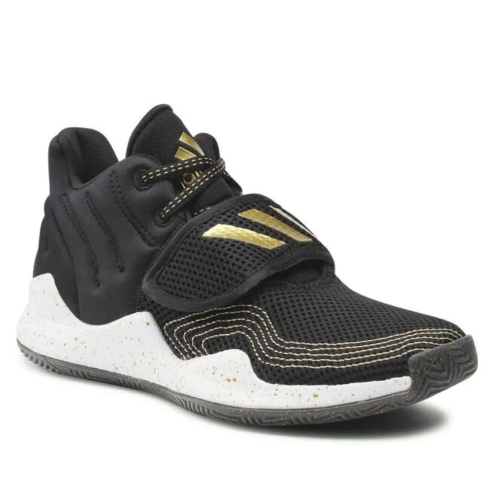 ADIDAS DEEP THREAT PRIMEBLUE BLACK/GOLD BIG KIDS SHOES SIZE 3